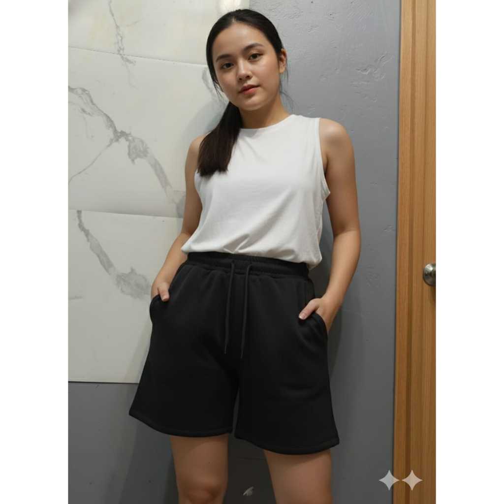 celana pendek santai rumahan pria wanita