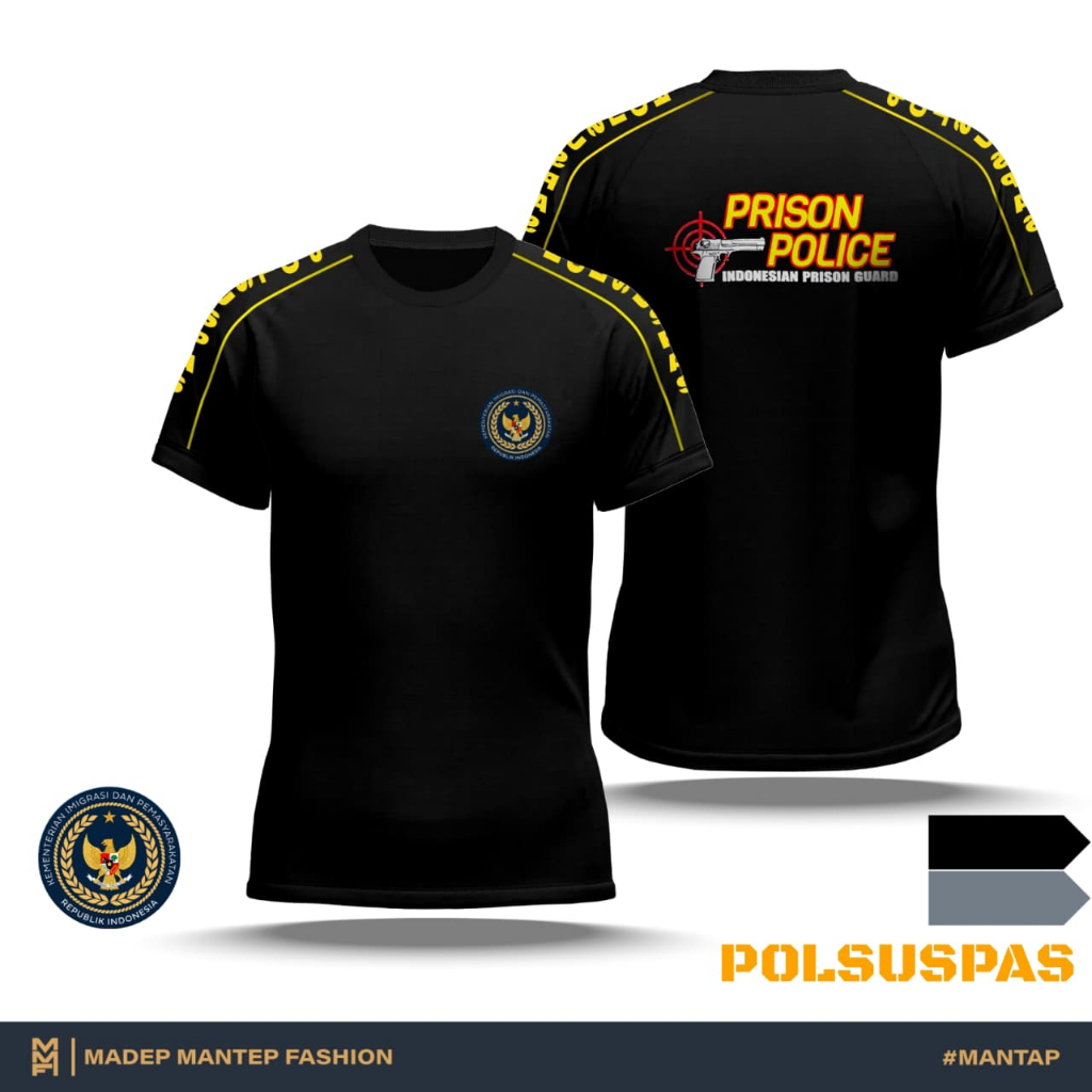 Kaos KEMENIMIPAS POLSUSPAS Terbaru Hitam Abu Kaos KEMENIPAS Polsuspas Terbaru MMF