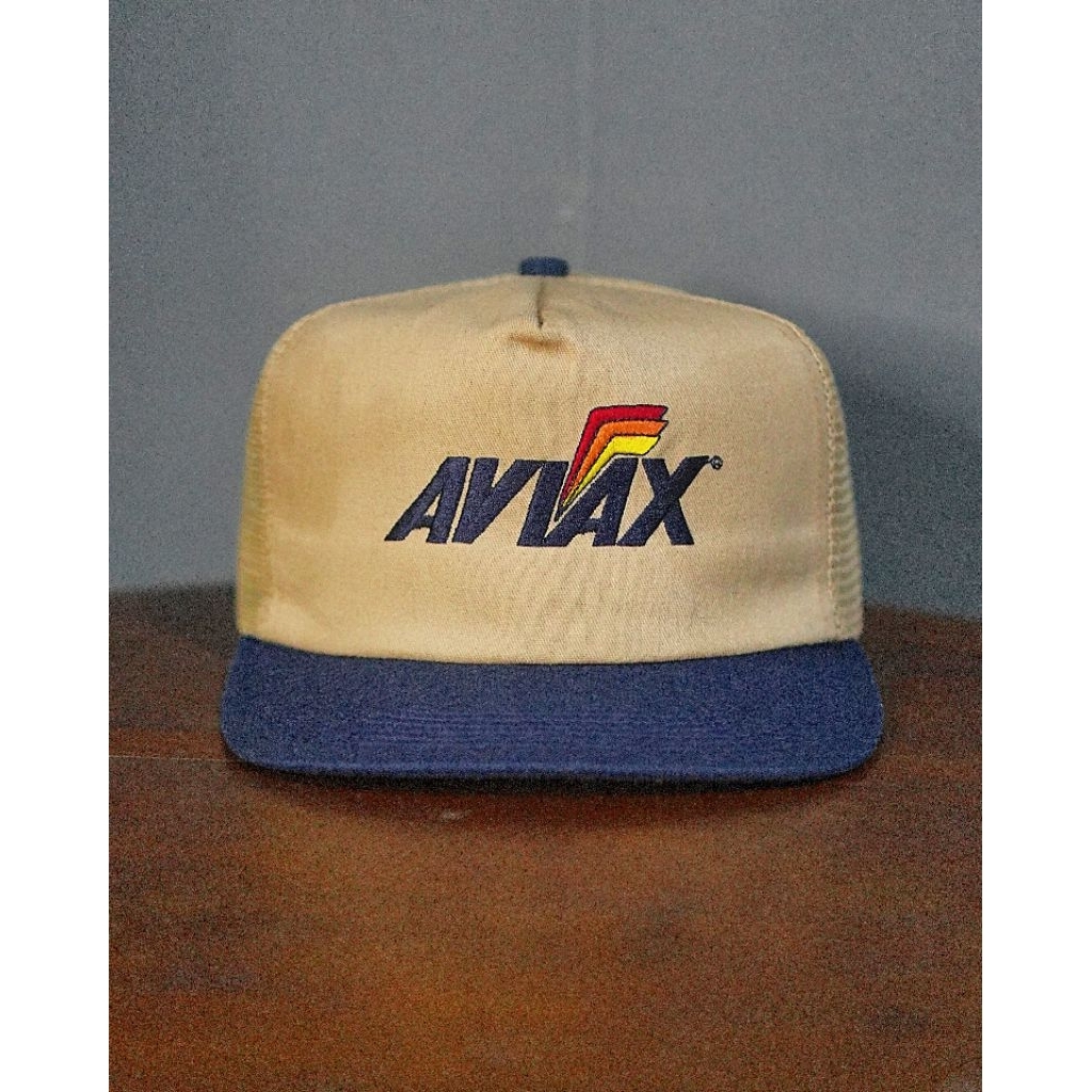 Topi Jaring Lawas "AVIAX" Trucker Hat Vintage Two Tone Coksu Biru | AMERICA'S LEGEND MADE IN USA