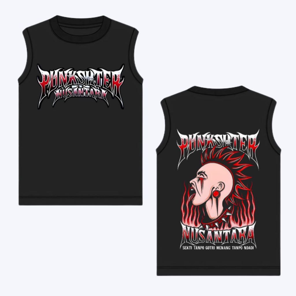 SINGLET PUNKSHTER NUSANTARA Bahan Cotton Combed Premium Tebal Dan Halus