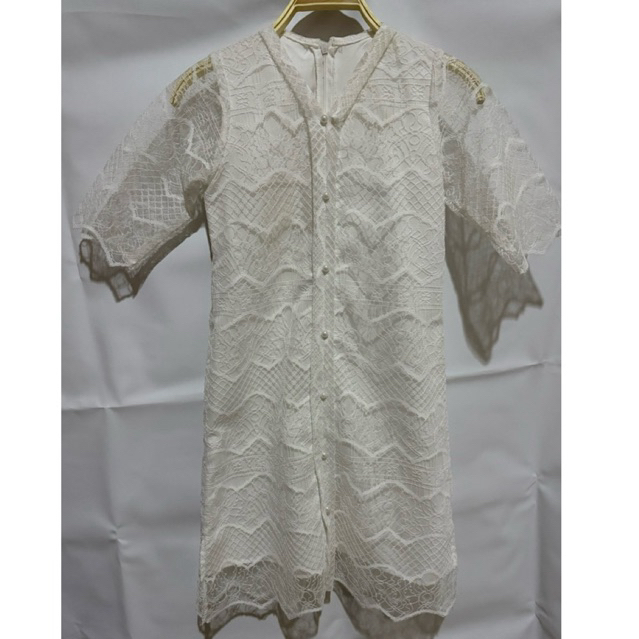 PRELOVED Dress Anak Perempuan Putih Brokat White Lace Ixia Kids 7 tahun Gaun Pesta Anak Elegan - C 1