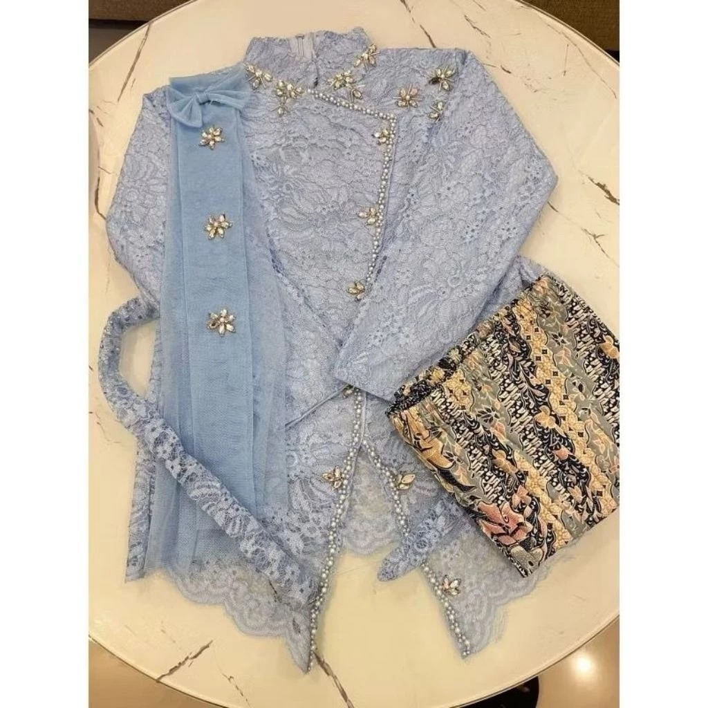 Setelan kebaya Janggan Arumi anak/ kebaya wisuda Anak/ kebaya hijab anak/ kebaya modern FREE SLAYER