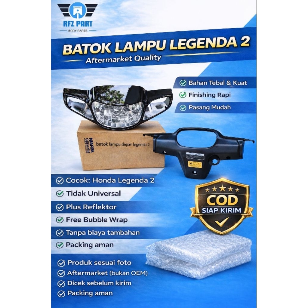 PROMO BATOK MOTOR HONDA ASTRA LEGENDA 2 COVER BATOK DEPAN BELAKANG SPAREPART MOTOR