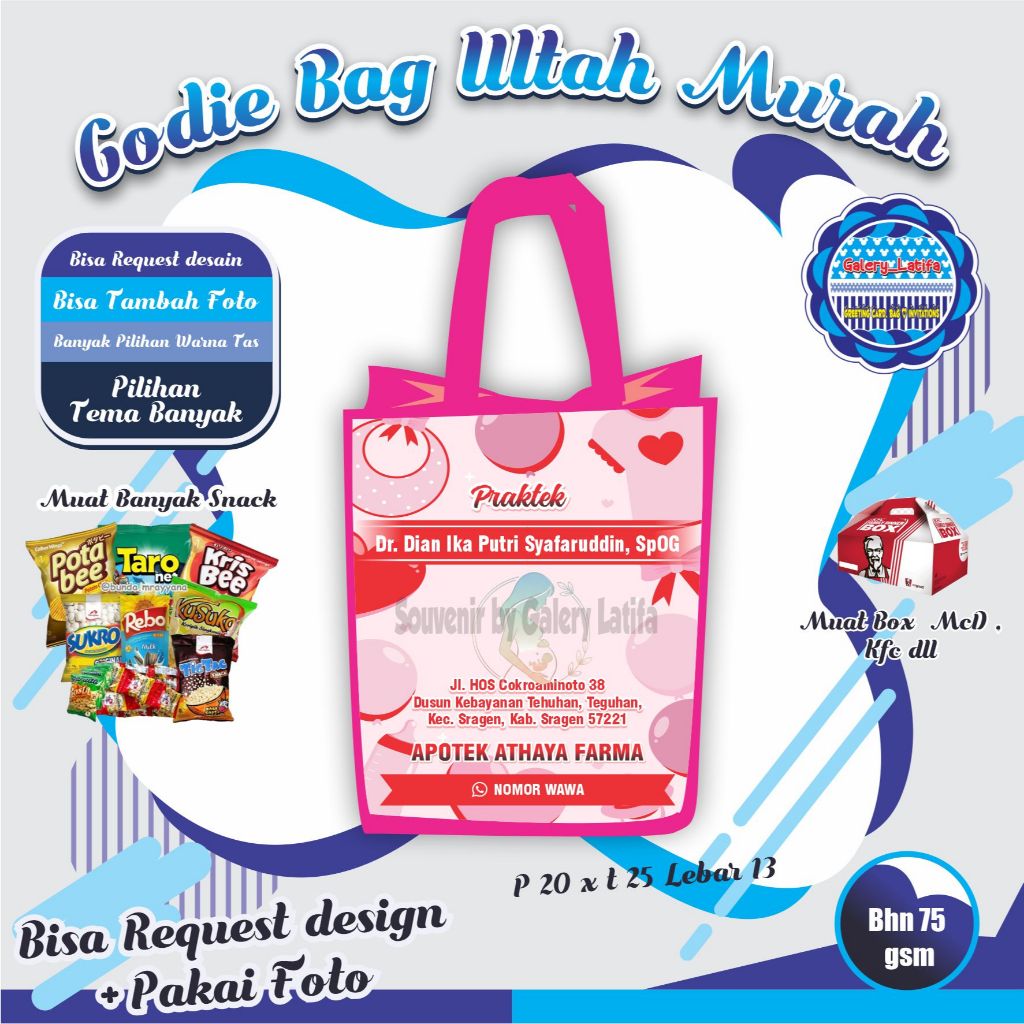 Godiebag Tas Praktek Bidan/ Tas Melahirkan/ Tas praktek Dokter, Godiebag Apotek, Godibag KIA