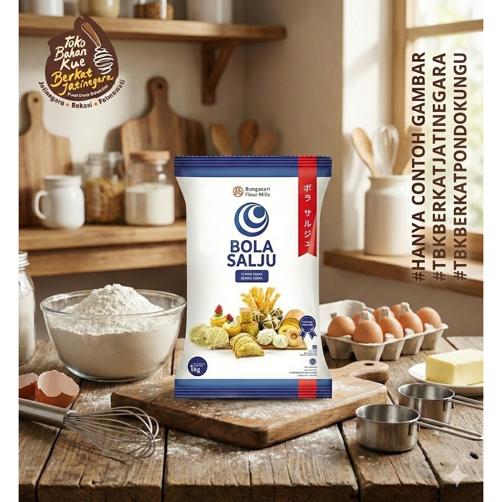 TEPUNG TERIGU BOLA SALJU |  TEPUNG TERIGU PROTEIN SEDANG / KEMASAN 1KG