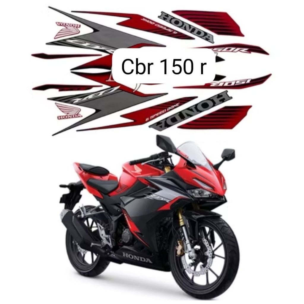 STIKER STRIPING LIS BODY HONDA CBR 150 R ORI AJS CBR 150 R 2021 BLACK RED VICTORY FUL SET BODY MOTOR