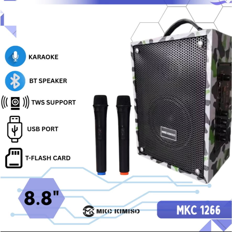 Speaker Bluetooth QS 1266 16 inch MKC KIMISO/BRAINPOWER 8 inch x 2