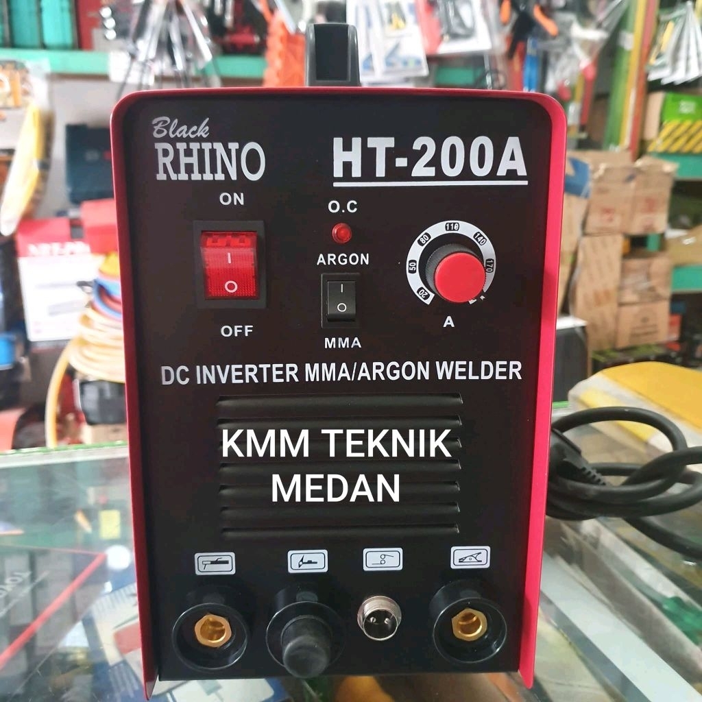 Travo Las TIG 200A Black Rhino Mesin Trafo Las Argon TIG 200 Ampere HT-200 Stainless Steel Badak HT2
