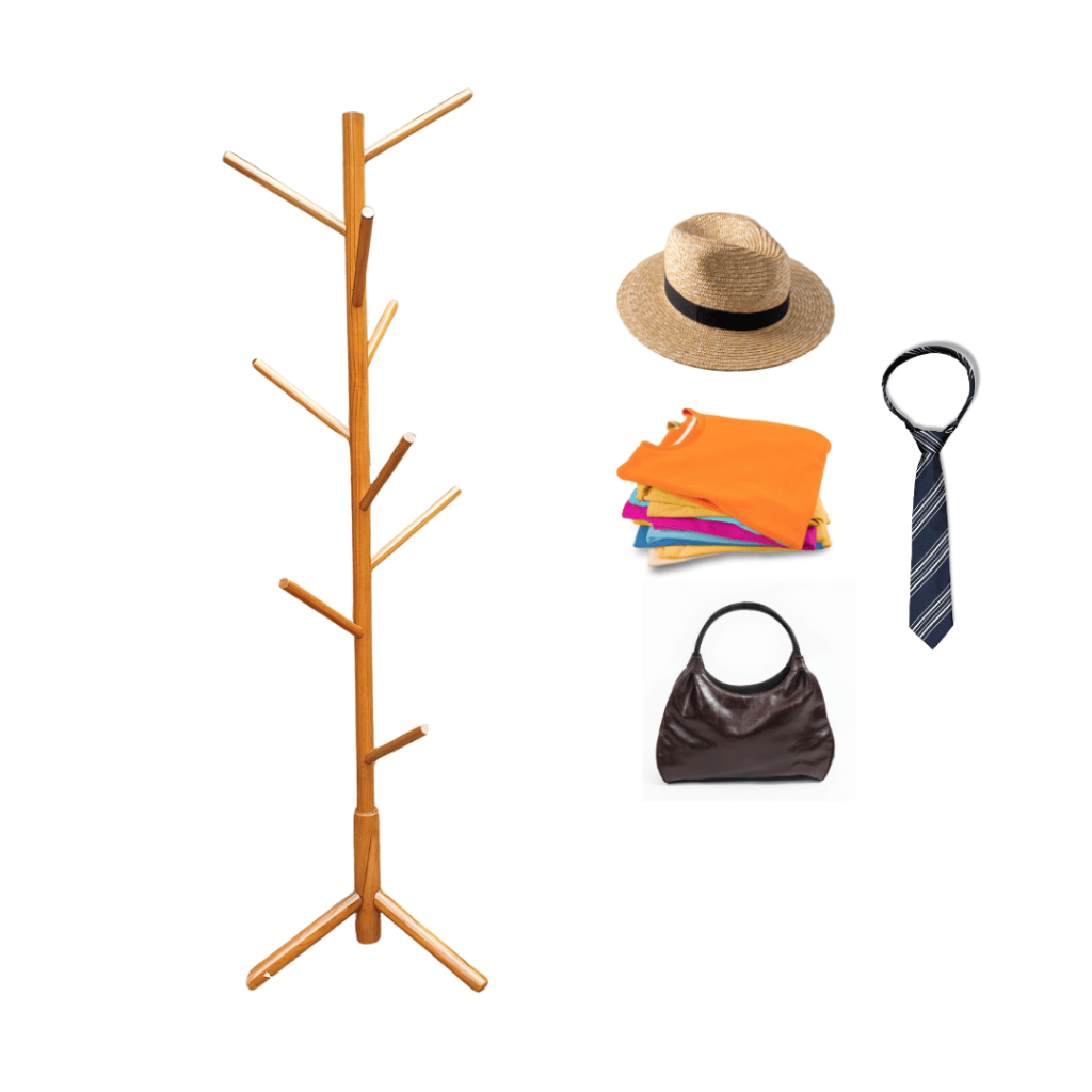 Standing Hanger Gantungan Tas & Topi Kayu Jati Mulitifungsi
