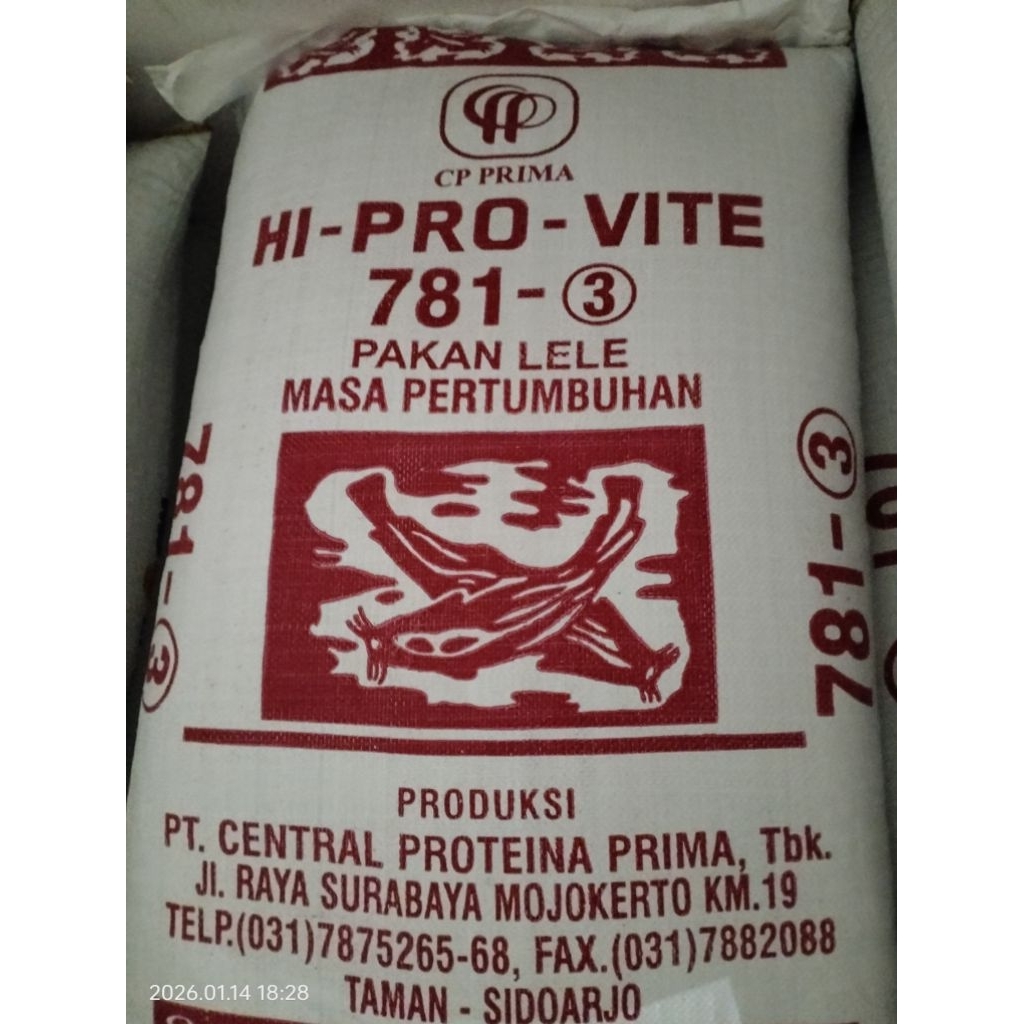 (30KG) PELET 781 ( 1-2-3 ) IKAN LELE CPP HI-PRO-VITE ORIGINAL
