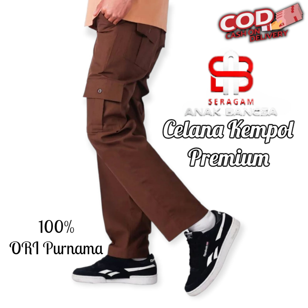 Celana Kempol Pramuka merek PURNAMA Celana Panjang Kempol Cokelat Pramuka Celana Panjang Pramuka