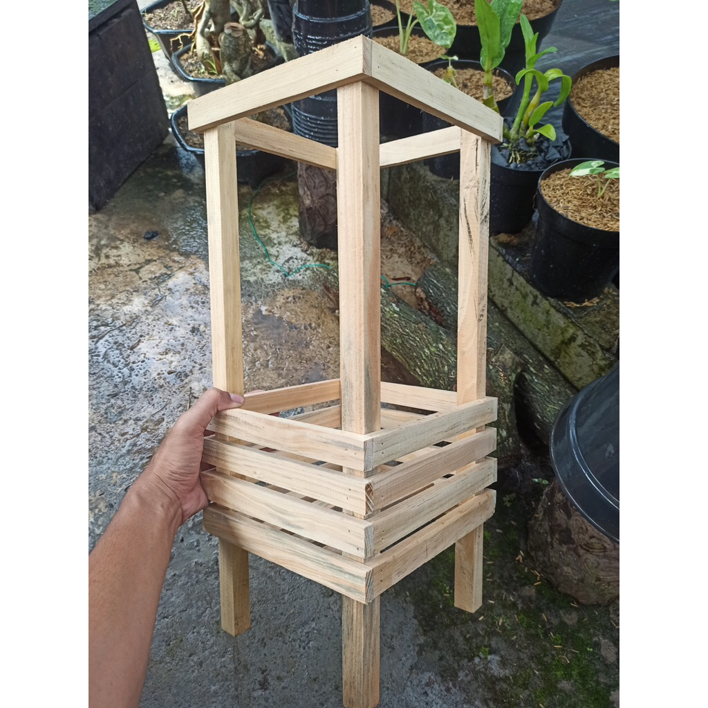Pot Kayu Anggrek Aesthetic Model Tinggi