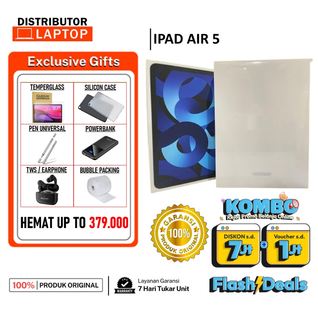 Exclusive Gifts - iPad Air 5 2022 10,9" CPO Wifi Only Garansi 1 Tahun