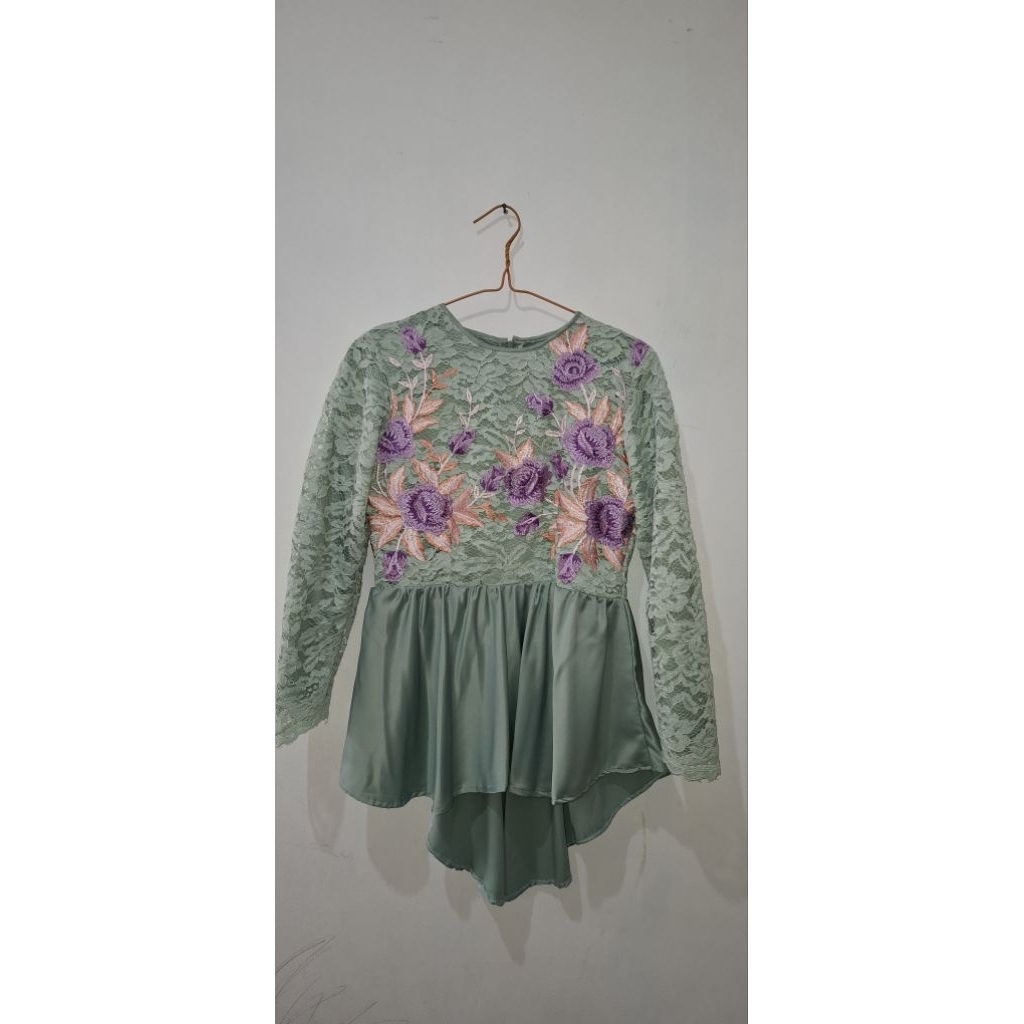 Set Dress Brukat Rok Mermaid Satin Silk Sage