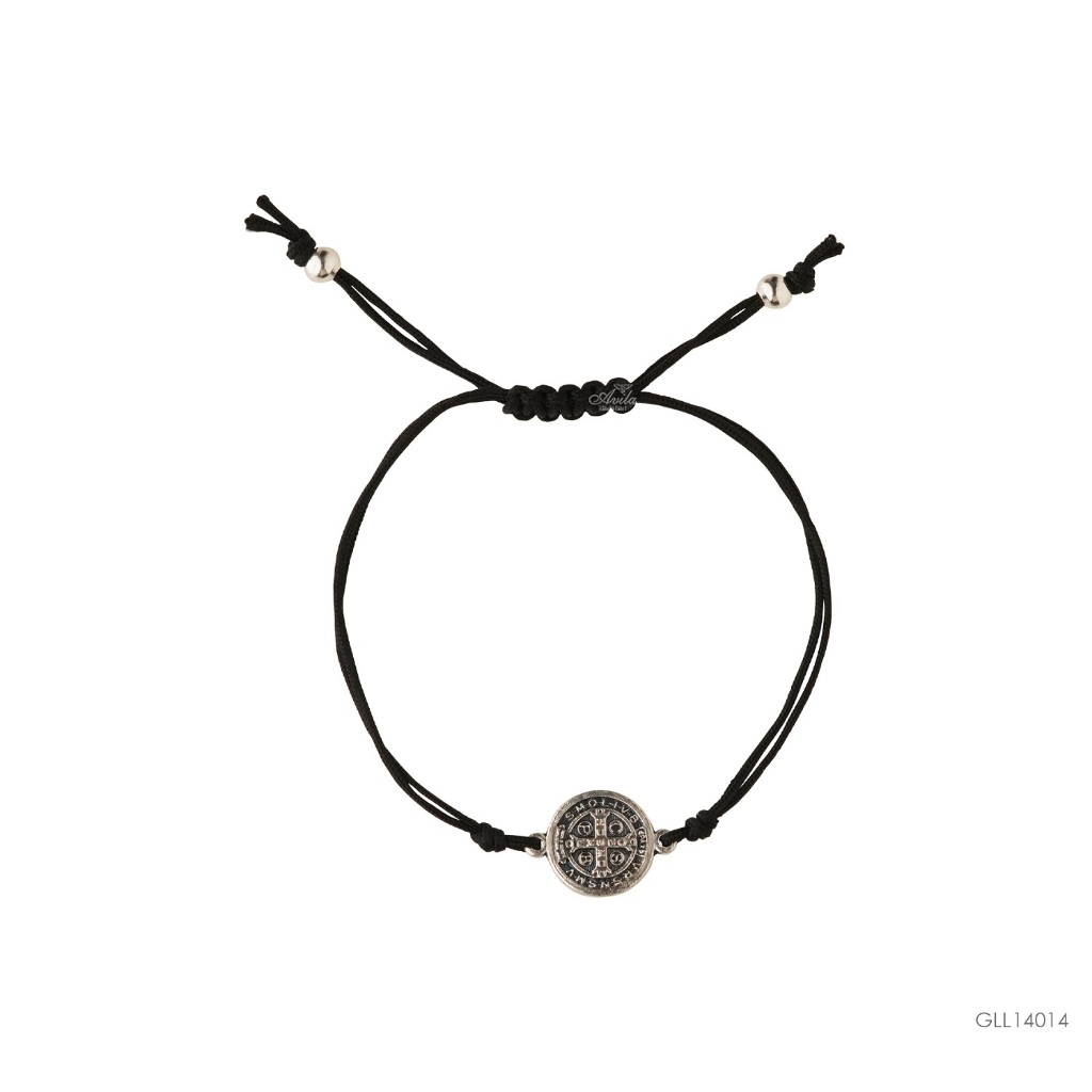 Gelang Medali Benedict Metal Cord Aksesoris Rohani Katholik