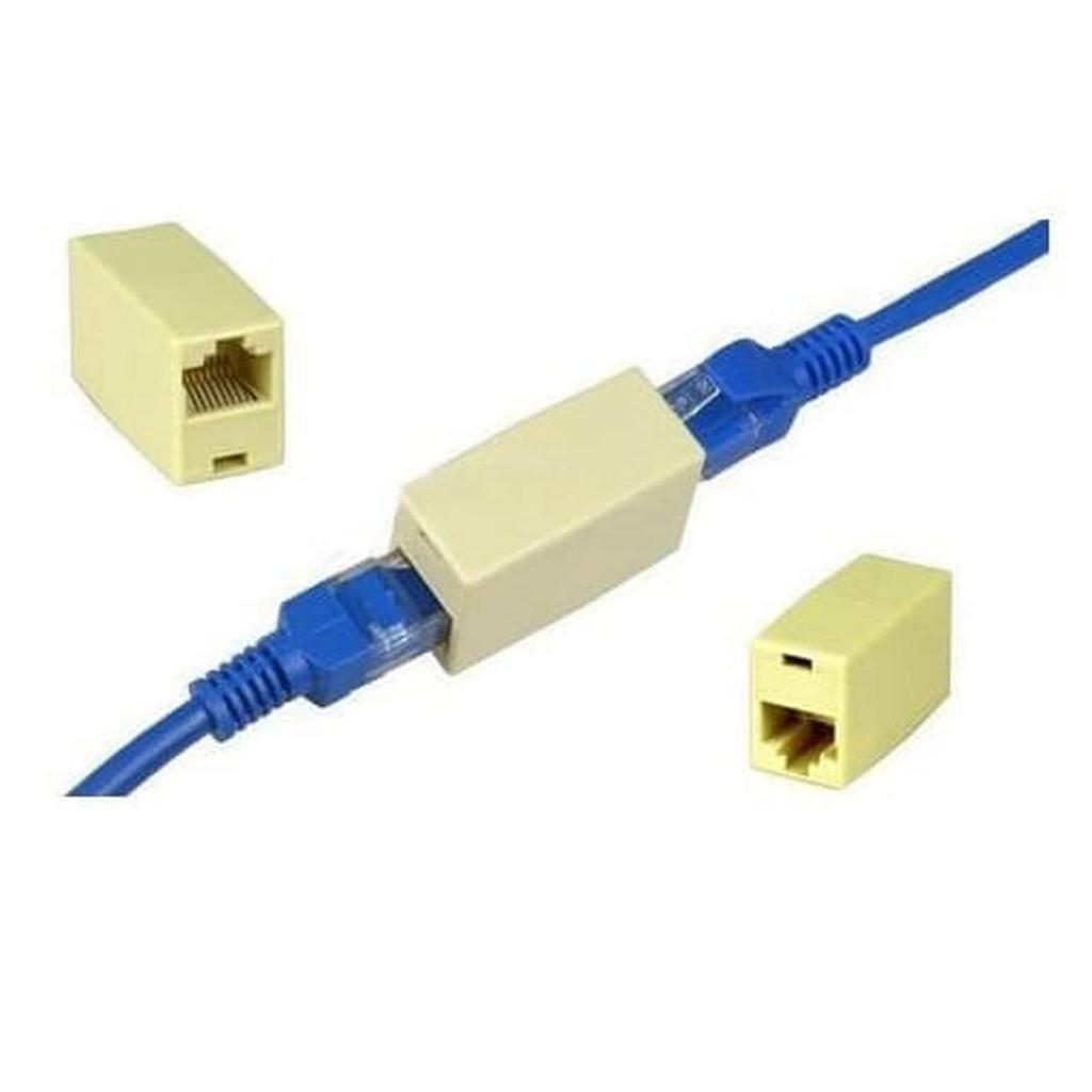 Barel UTP Penyambung Lan Female-Female RJ-45 Alat Konektor RJ-45 Male ke Male untuk Menghubungkan Ka
