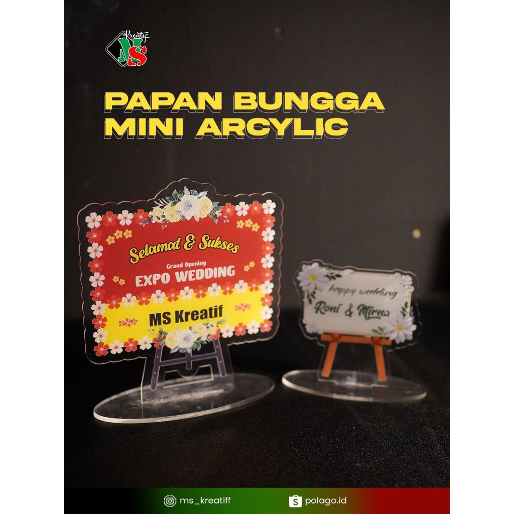 Papan Bunga Mini Acrylic