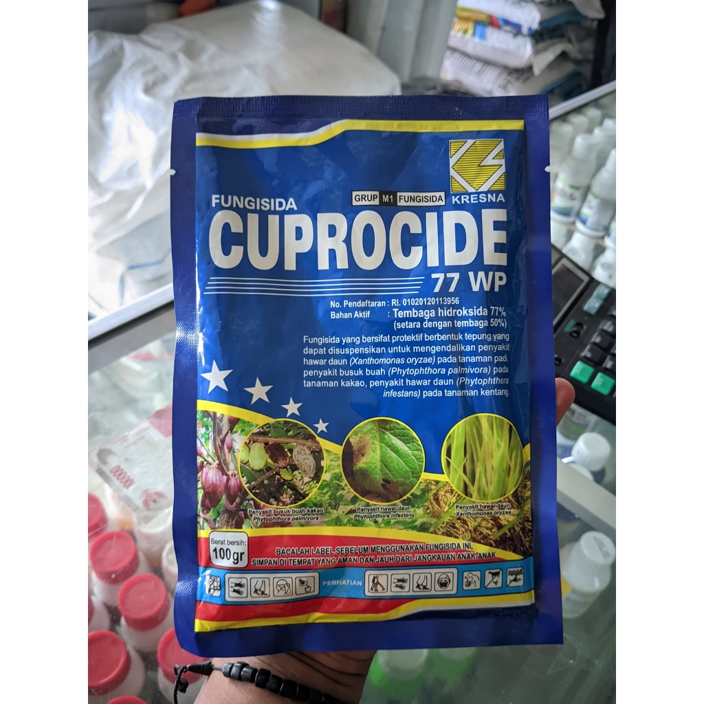 cuprocide 100 gr 77 WP - Fungisid bakterisida untuk daun padi merah ( xantomonas oryzae)