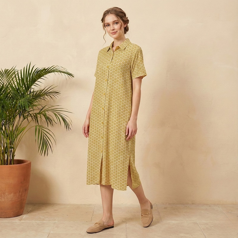 Daster Full Kancing Aktif Homewear Daster Rayon Wanita Busui Kancing Depan