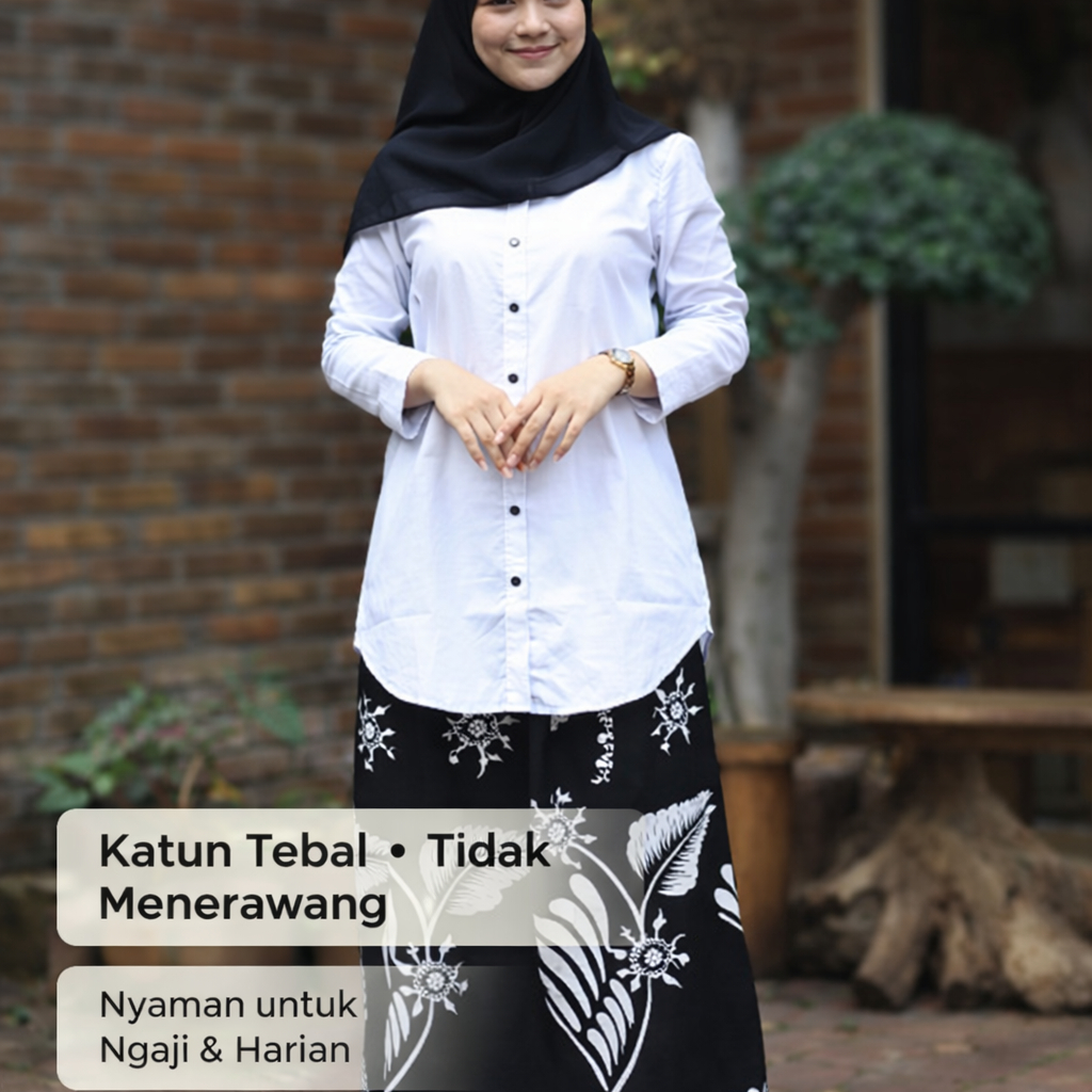 Atasan Santri Putri Tunik Wanita Katun Adem Saku Samping Banyak Warna Size S–XXL
