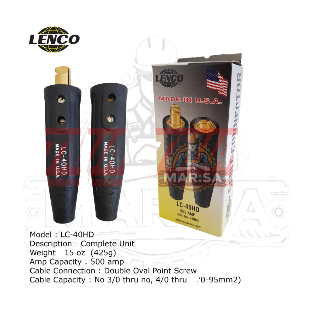 LENCO CABLE CONNECTOR LC40-HD UNTUK WELDING(LAS)