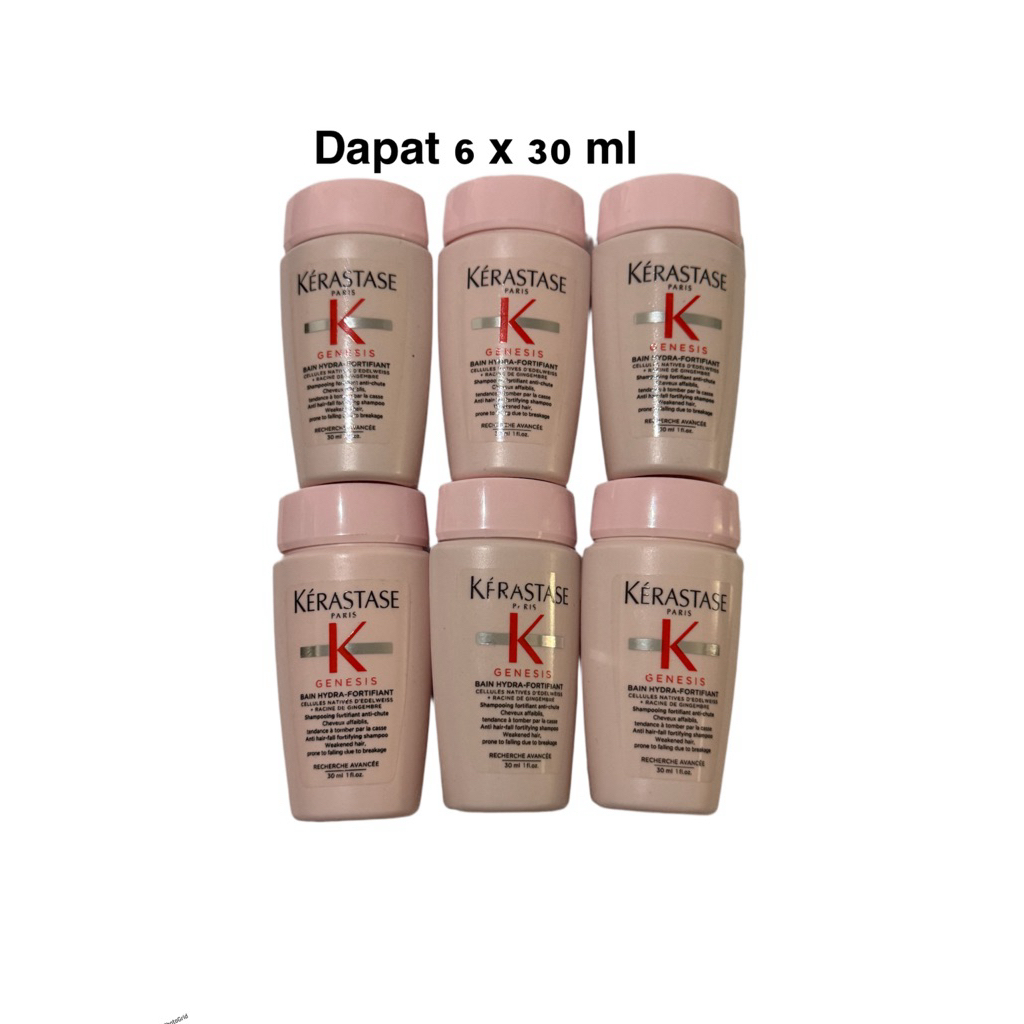 BORONGAN SHAMPO KERASTASE GENESIS BAIN HYDRA FORTIFIANT 30 ml x 6 botol