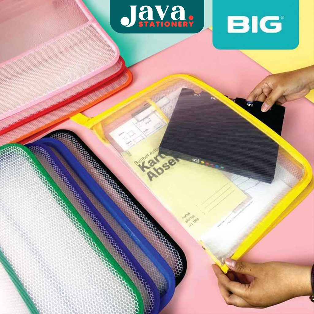 Map Plastik Jaring Resleting 7001 BIG School Bag / Zipper Bag Jala