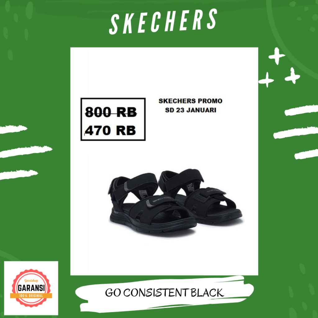 Sandal jepit skechers men seri GO CONSISTENT SALE 100% ORIGINAL