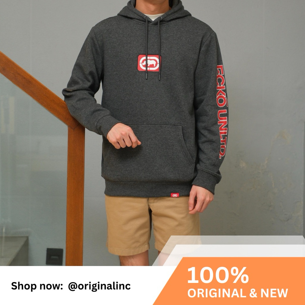Ecko Unltd Signature Logo Pullover Hoodie Dark Grey EKO-JKT-02