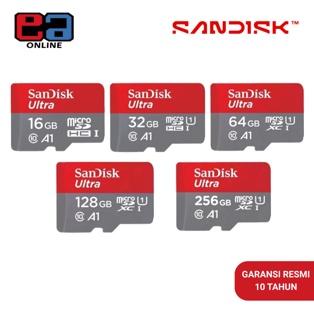 SanDisk microSDHC / microSDXC Ultra A1 16GB/32GB/64GB/128GB/256GB UHS-I Class 10 - QUAB/QUAC