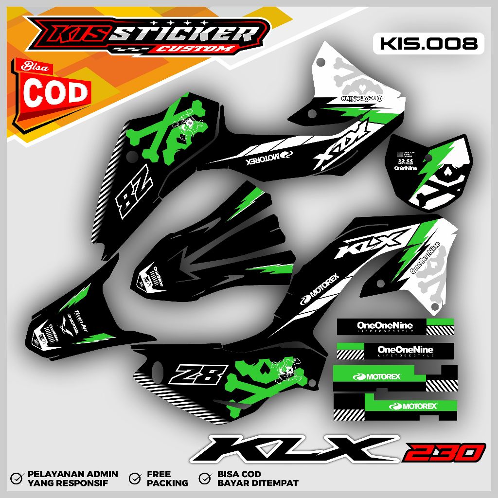 ( Cod ) Decal Stiker KLX 230 Full Body - Sticker Decal Honda KLX 230 Full Body Terbaru KiS.08