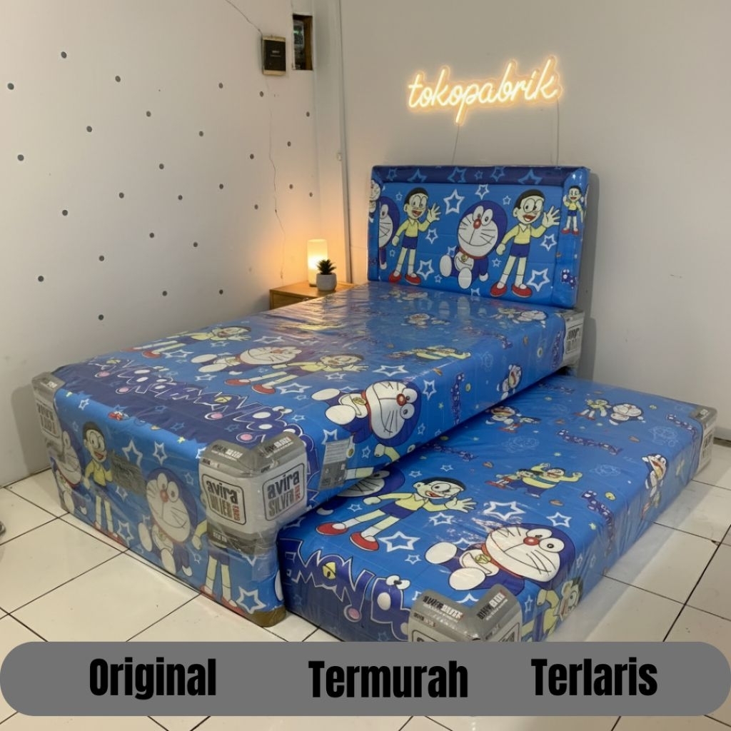 Kasur Sorong Karakter 2 in 1 - Springbed Anak Atas Bawah Motif Karakter