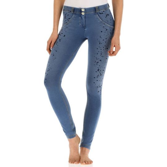 FRED*Y WR Up jeans biru celana panjang polkadot branded wanita
