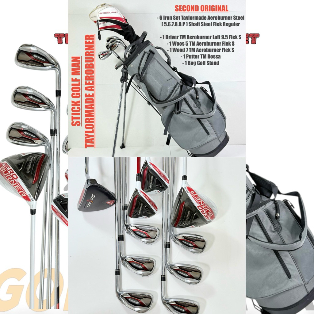Fullset Stick Golf Man Bekas Original Taylormade Aeroburner Shaft Steel - Stick Golf Ori