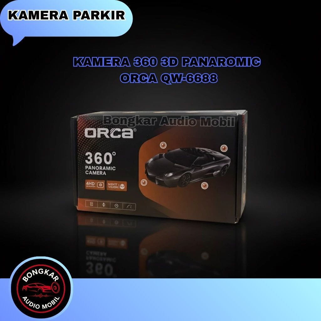 Kamera 360 3D PANORAMIC Mobil ORCA QW-6688 4HD Night Vision Camera 360° D 360 Derajat QW-6688