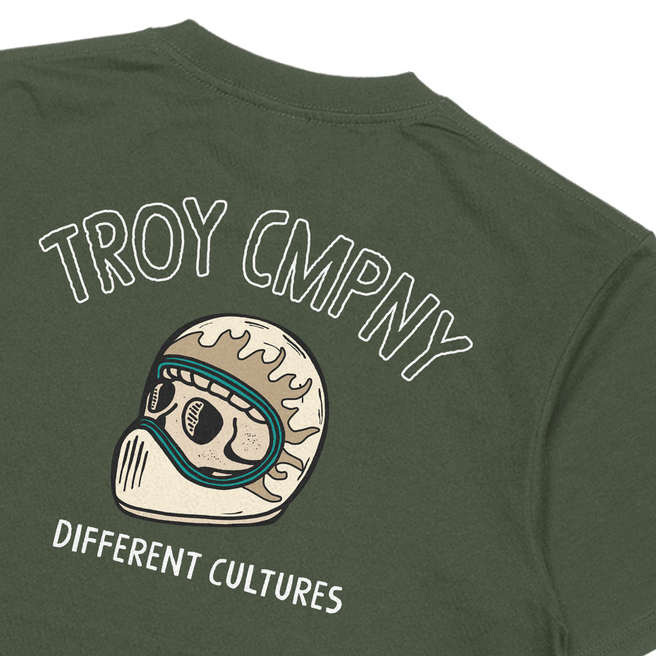 Troy Company Tshirt Army Green Different Cultures - Kaos Lengan Pendek Kaos Hijau Army MTD 2852