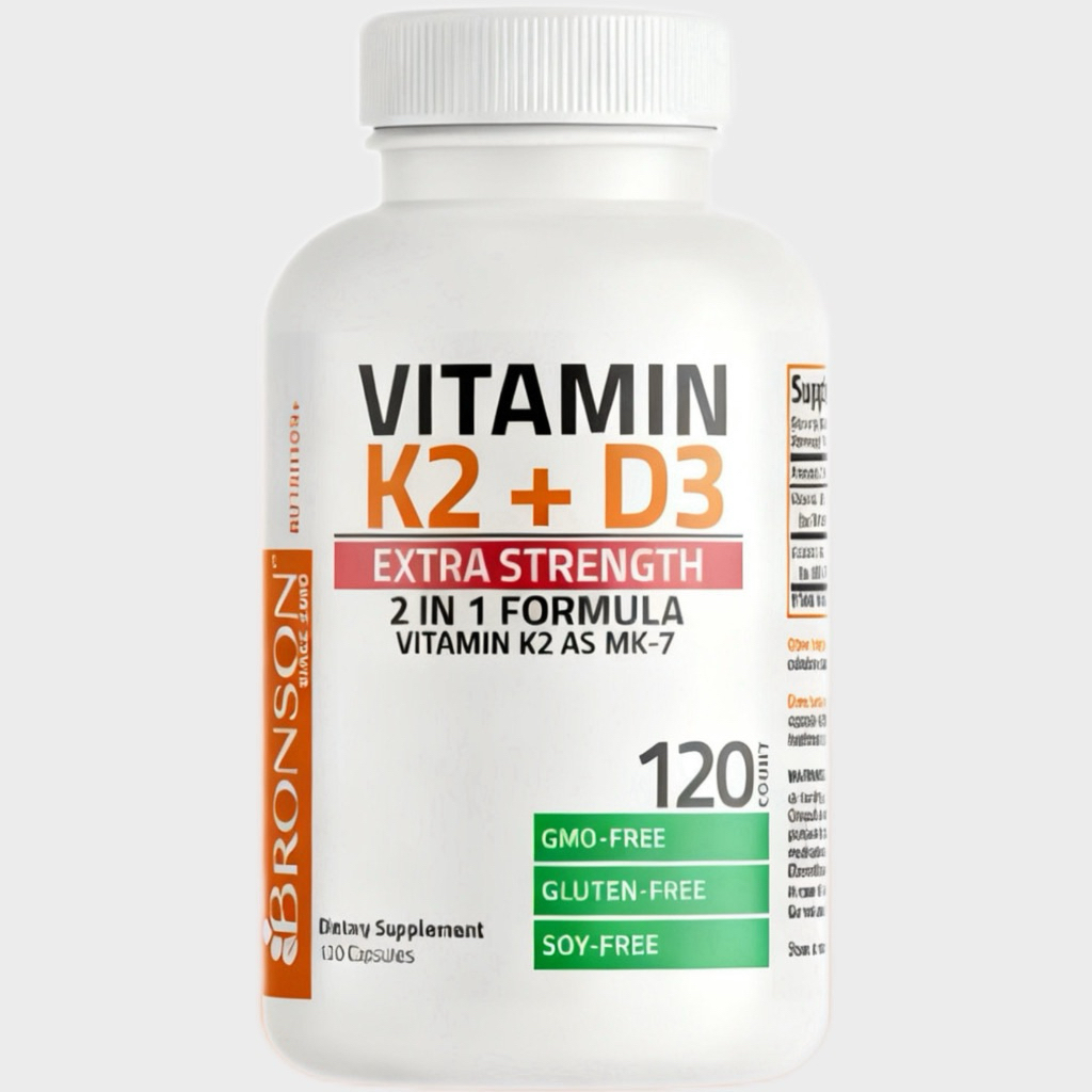 Bronson Vitamin K2 Plus D3 Extra Strength 2 In 1 Formula