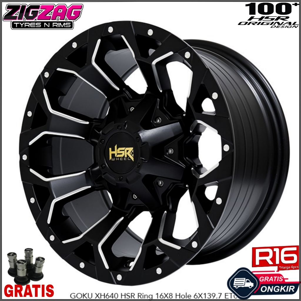 Velg Mobil Pcd 6 Ring 16 HSR GOKU Buat pajero Foruner Hilux Triton Ford Ranger Hitam