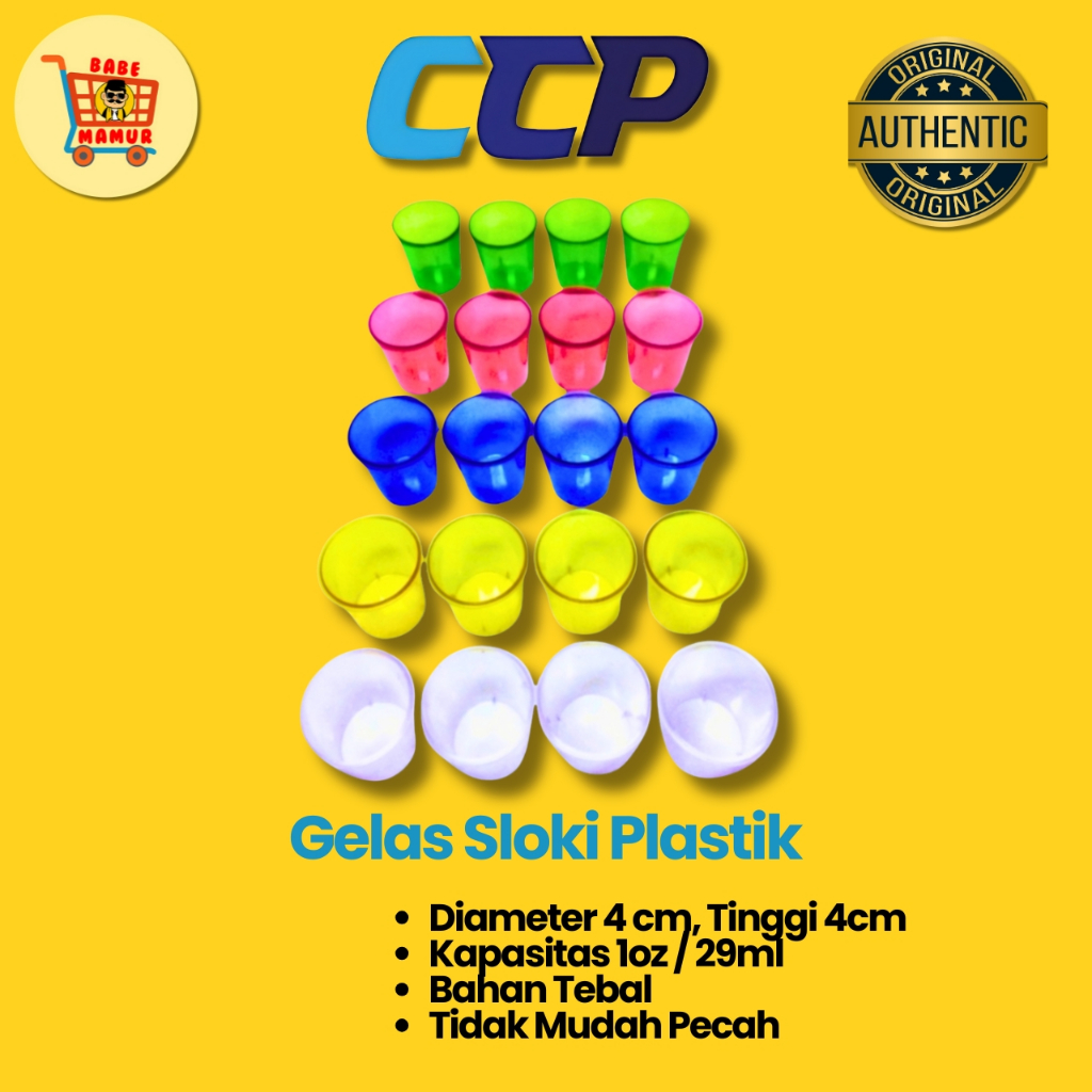 CCP Gelas Sloki Plastik 29ml | Gelas Takar Mini Plastik | Gelas Perjamuan | Gelas Tester Dessert / G