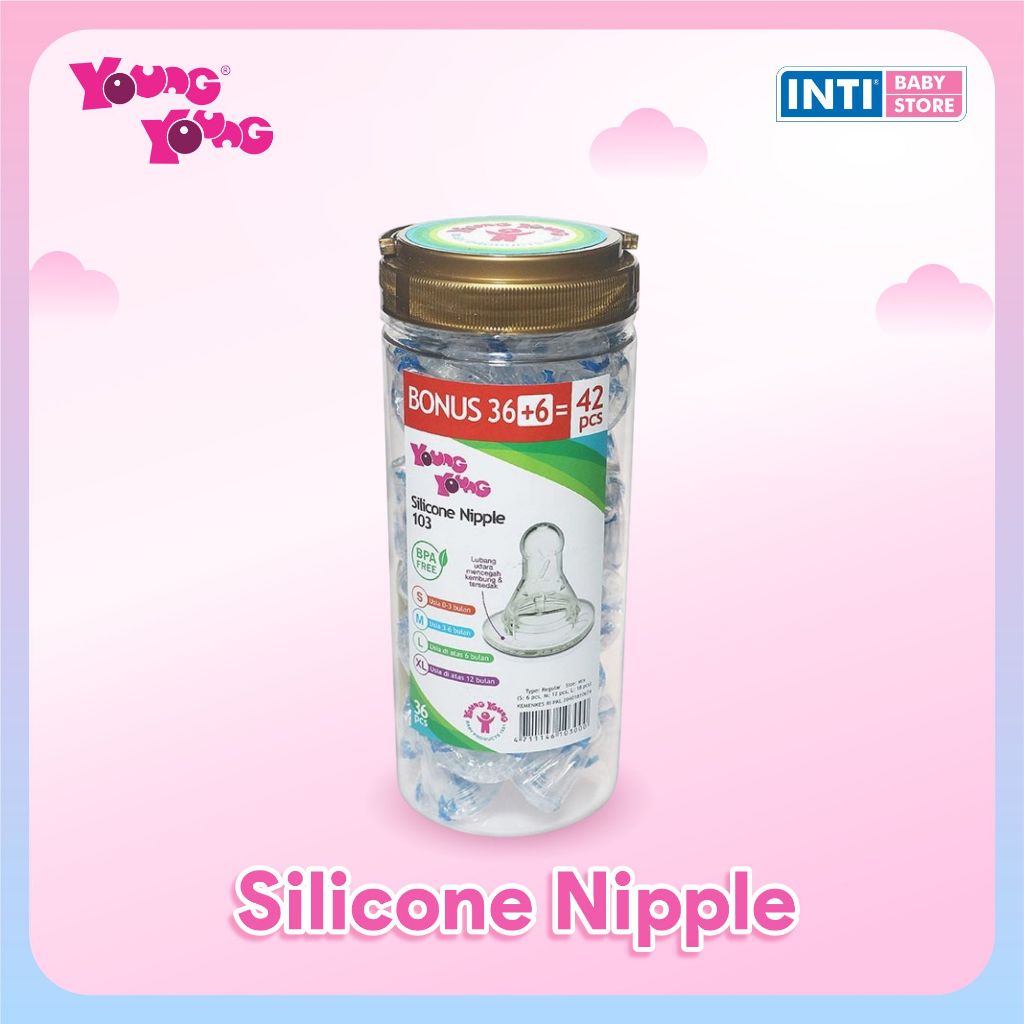 Young Young | Silicone Nipple 103 Toples 36+6's | Dot Bayi | Penyambung Puting