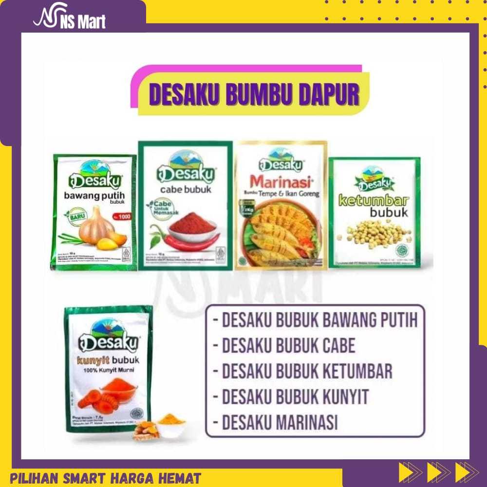 Desaku Bumbu Marinasi / Kunyit / Ketumbar / Bawang Putih / Cabe Bubuk 1 Karton