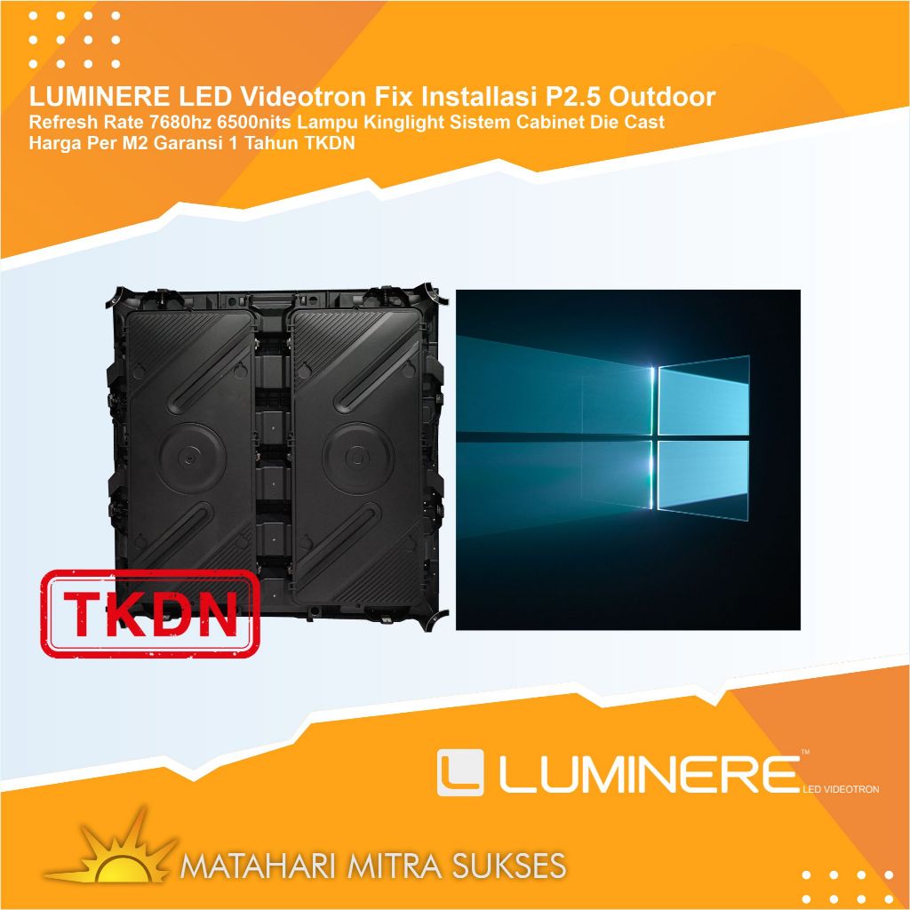LUMINERE LED Videotron Fix Instalasi P2.5 Outdoor Refresh Rate 7680hz 6500nits Lampu Kinglight Siste