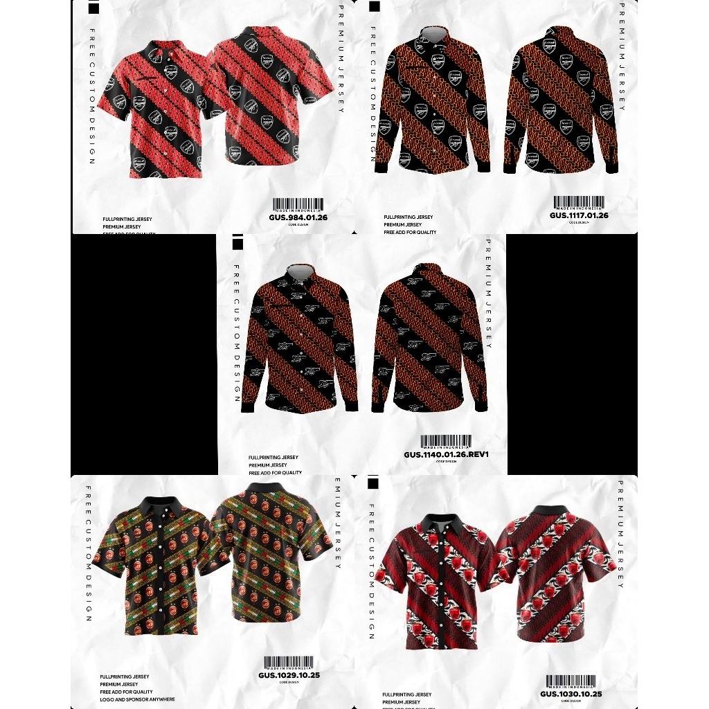 Batik PSM Makassar Printing/Kemeja Batik Sriwijaya FC/Batik Sfc/Batik Arsenall