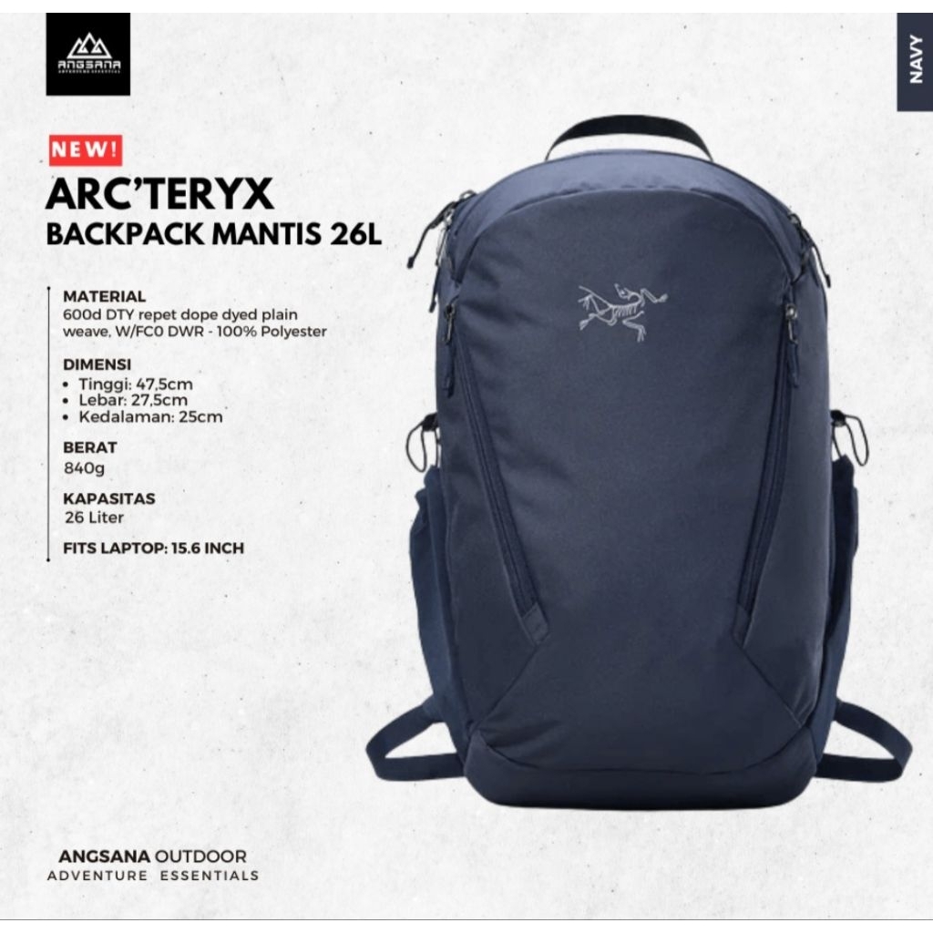 Tas Ransel Backpack Arcteryx Mantis Series 26 Liter