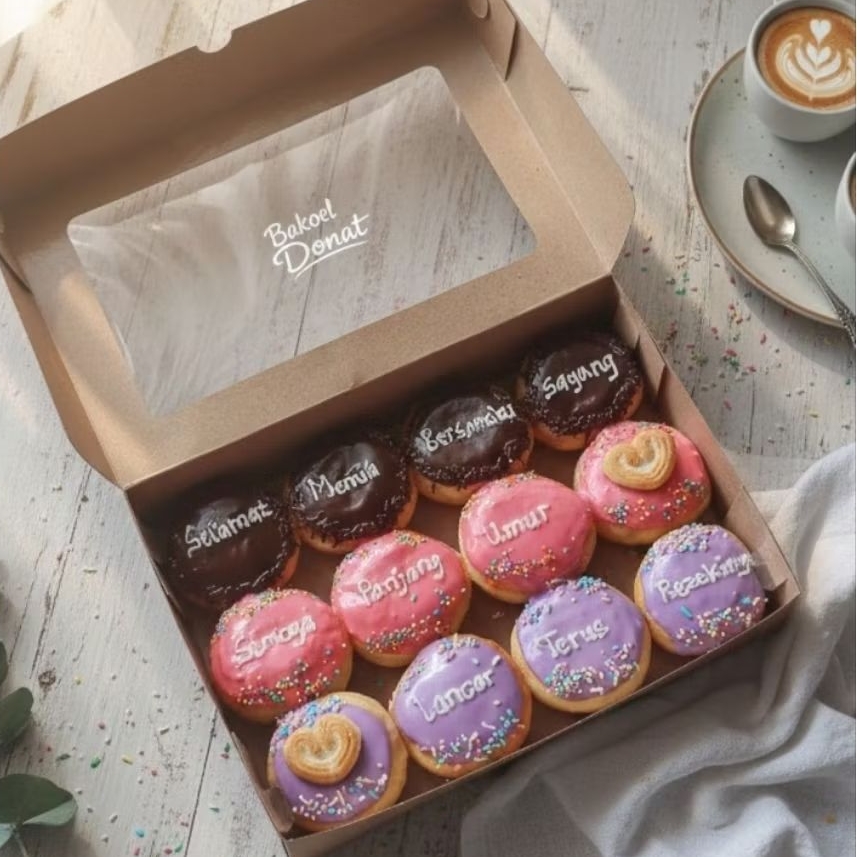 Donat ultah mini 3 varian rasa (bisa request rasa dan tulisan)