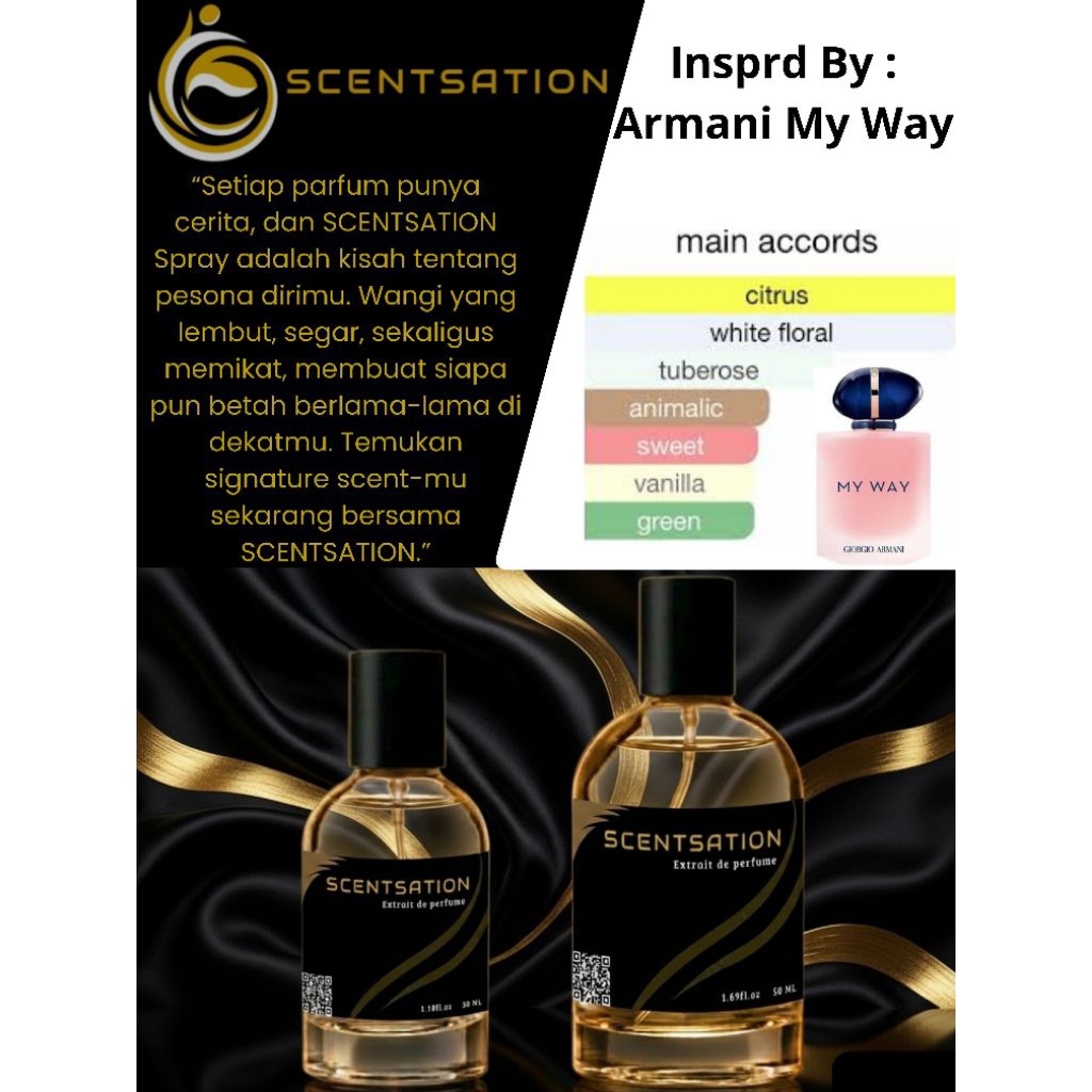 SCENTSATION - Parfume spray inspired by MY WAY parfum bibit essence spray grade A perfume non alkoho
