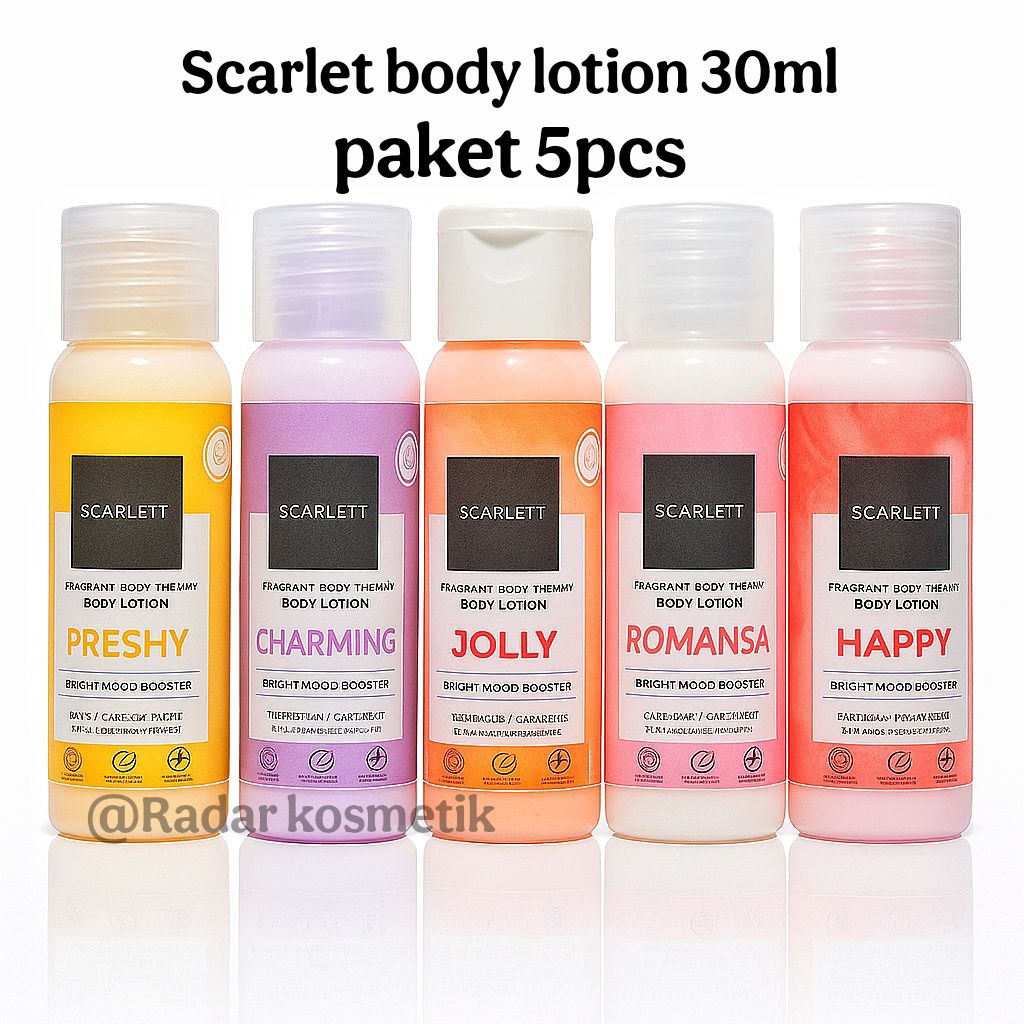 Scarlett Body Lotion Original 30ml Paket 5pcs – Mini Travel Size 5 Varian