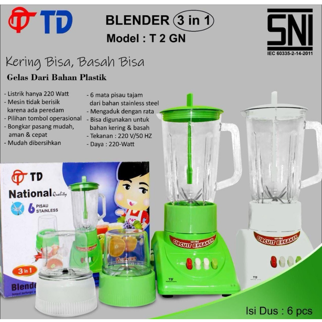 Blender National TD SNI Blender 6 Mata Pisau