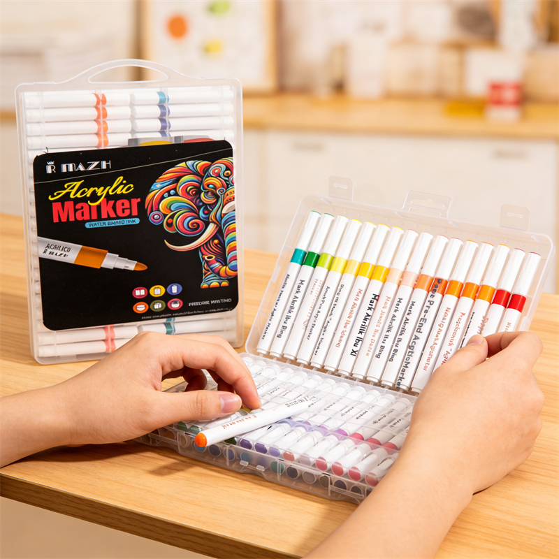 HOT PROMO  Spidol Akrilik 12/48 Warna Set Spidol Permanen Anti Air untuk Lukisan & Kerajinan Tangan