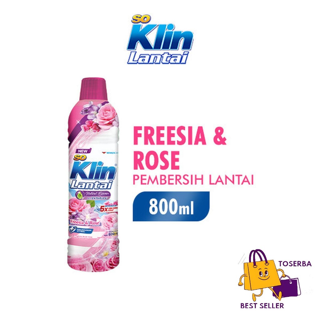 Soklin Pembersih Lantai Freesia & Rose 800 ml - TOSERBA